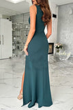 hulianfu Celebrities Elegant Solid Slit Fold V Neck Evening Dress Dresses(4 Colors)