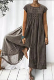 hulianfu Casual Simplicity Solid O Neck Loose Jumpsuits(6 Colors)