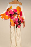 hulianfu Casual Elegant Print Patchwork Off the Shoulder Long Sleeve Two Pieces(13 Colors)