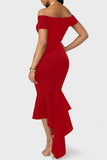 hulianfu Celebrities Elegant Solid V Neck One Step Skirt Dresses(3 Colors)