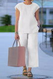 hulianfu Casual Simplicity Solid Solid Color Short Sleeve Two Pieces(6 Colors)