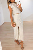 hulianfu Sweet Elegant Solid Slit Fold Half A Turtleneck Two Pieces(5 Colors)