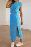 hulianfu Sweet Elegant Solid Slit Fold Half A Turtleneck Two Pieces(5 Colors)