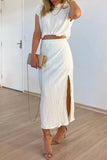 hulianfu Sweet Elegant Solid Slit Fold Half A Turtleneck Two Pieces(5 Colors)
