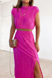 hulianfu Sweet Elegant Solid Slit Fold Half A Turtleneck Two Pieces(5 Colors)