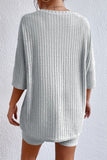 hulianfu Casual Daily Solid Solid Color O Neck Short Sleeve Two Pieces