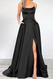 hulianfu Sexy Formal Solid High Opening U Neck Evening Dress Dresses(16 Colors)