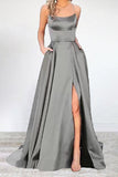 hulianfu Sexy Formal Solid High Opening U Neck Evening Dress Dresses(16 Colors)