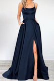 hulianfu Sexy Formal Solid High Opening U Neck Evening Dress Dresses(16 Colors)