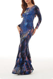 hulianfu Elegant College Color Block Sequins Patchwork O Neck Evening Dress Dresses