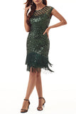 hulianfu Sexy Formal Solid Tassel Beading Zipper O Neck Evening Dress Dresses(3 Colors)