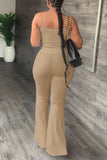 hulianfu Casual Simplicity Solid Backless U Neck Sleeveless Two Pieces(4 Colors)