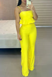 hulianfu Sweet Elegant Solid Flounce Square Collar Sleeveless Two Pieces