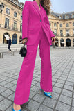 hulianfu Work Elegant Solid Patchwork Turn-back Collar Long Sleeve Two Pieces
