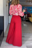 hulianfu Elegant Floral Bandage Turndown Collar Long Sleeve Two Pieces