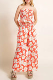 hulianfu Casual Sweet Floral Stringy Selvedge Strapless Sleeveless Two Pieces