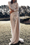 hulianfu Elegant Solid Backless O Neck Lace Dress Dresses