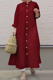 hulianfu Street Solid Mandarin Collar Shirt Dress Dresses(3 Colors)