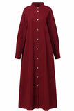 hulianfu Street Solid Mandarin Collar Shirt Dress Dresses(3 Colors)
