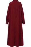 hulianfu Street Solid Mandarin Collar Shirt Dress Dresses(3 Colors)