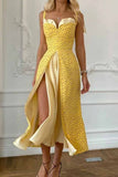 hulianfu Elegant Print Solid Patchwork Slit V Neck A Line Dresses