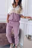 hulianfu Elegant Solid Patchwork Hooded Collar Long Sleeve Two Pieces