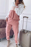 hulianfu Elegant Solid Patchwork Hooded Collar Long Sleeve Two Pieces