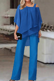 hulianfu Casual Solid Patchwork Oblique Collar Two Pieces(5 Colors)