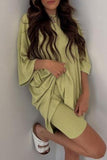 hulianfu Casual Simplicity Solid O Neck Three Quarter Two Pieces