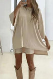 hulianfu Casual Simplicity Solid O Neck Three Quarter Two Pieces