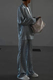 hulianfu Casual Street Animal Print Patchwork Turndown Collar Long Sleeve Two Pieces