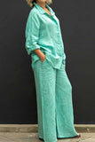 hulianfu Casual Simplicity Solid Pocket Turndown Collar Long Sleeve Two Pieces(8 Colors)