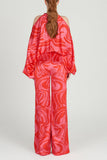 hulianfu Casual Elegant Print Patchwork Off the Shoulder Long Sleeve Two Pieces(13 Colors)