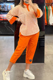 hulianfu Casual Geometric Printing Half A Turtleneck Long Sleeve Two Pieces