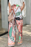 hulianfu Celebrities Elegant Floral Fold V Neck Two Pieces