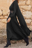 hulianfu Casual Solid With Belt V Neck Long Sleeve Two Pieces