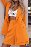 hulianfu Work Elegant Solid Patchwork Turn-back Collar Long Sleeve Two Pieces