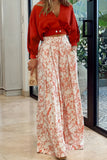 hulianfu Casual Print Pocket V Neck Long Sleeve Two Pieces
