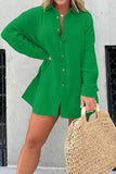 hulianfu Casual Solid Patchwork Turndown Collar Long Sleeve Two Pieces