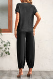 hulianfu Casual Solid Without Belt O Neck Short Sleeve Two Pieces(4 Colors)