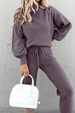 hulianfu Casual Simplicity Solid Patchwork Half A Turtleneck Long Sleeve Two Pieces