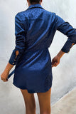 hulianfu - Sexy Animal Print Frenulum Printing Turndown Collar Wrapped Skirt Dresses(3 Colors)