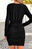 hulianfu Sexy Party Solid Fold Sequined Scarf Collar Wrapped Skirt Dresses(6 Colors)