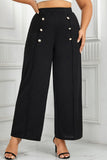 hulianfu Casual Solid Patchwork Plus Size Trousers