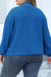 hulianfu Casual Solid Basic Turtleneck Plus Size Tops