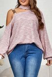 hulianfu Sexy Solid Metal Accessories Decoration Weave Oblique Collar Plus Size Tops