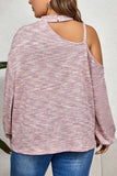 hulianfu Sexy Solid Metal Accessories Decoration Weave Oblique Collar Plus Size Tops