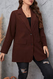 hulianfu Casual British Style Solid Pocket Turn-back Collar Plus Size Overcoat