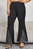 hulianfu Casual Solid Patchwork Plus Size