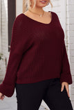 hulianfu Casual Simplicity Solid V Neck Plus Size Tops